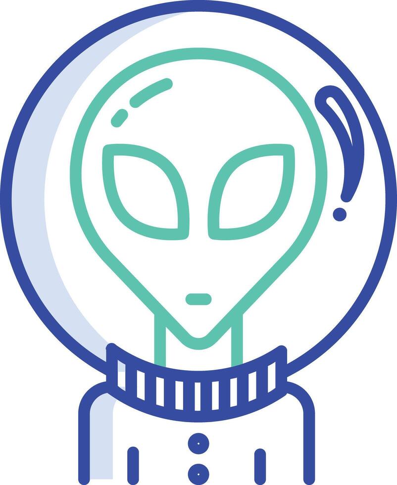 Alien outline color illustration vector
