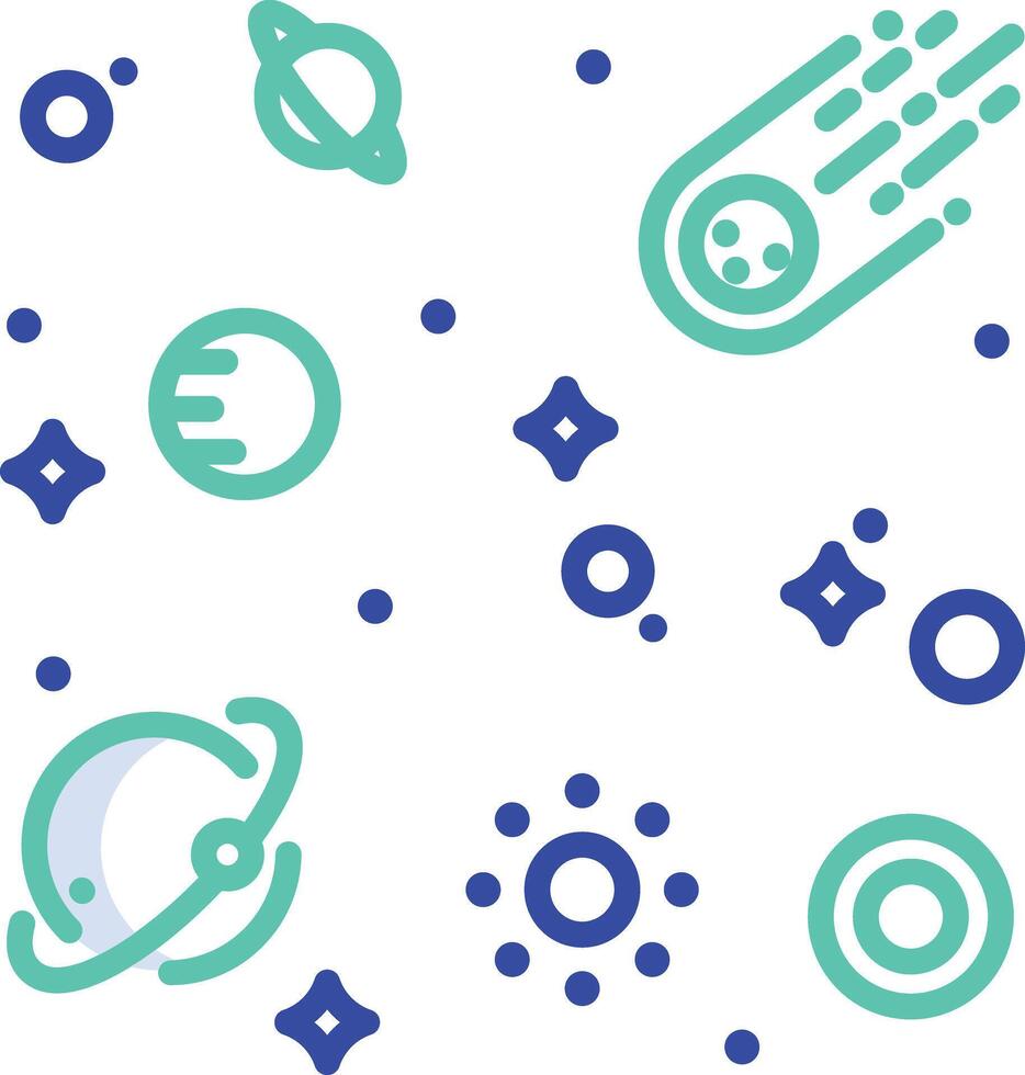 Universe outline color illustration vector