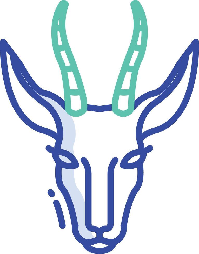 Springbok outline color illustration vector