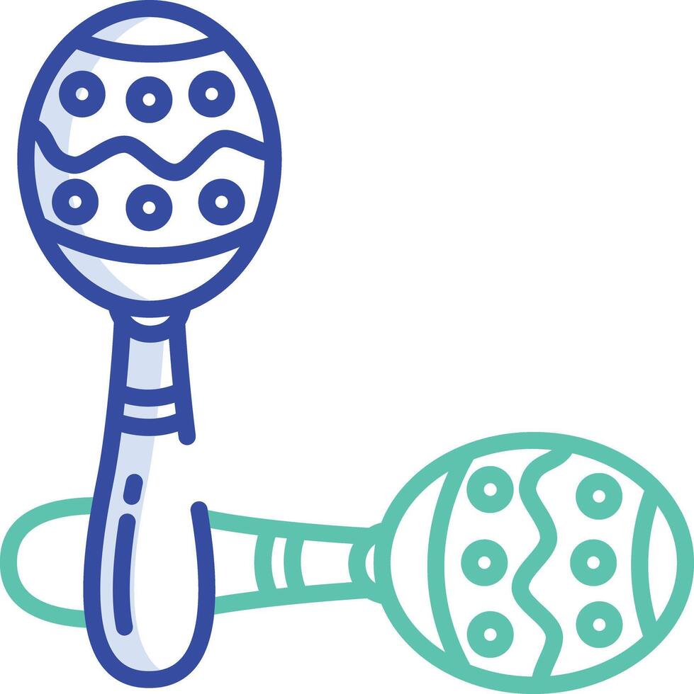Maracas outline color illustration vector