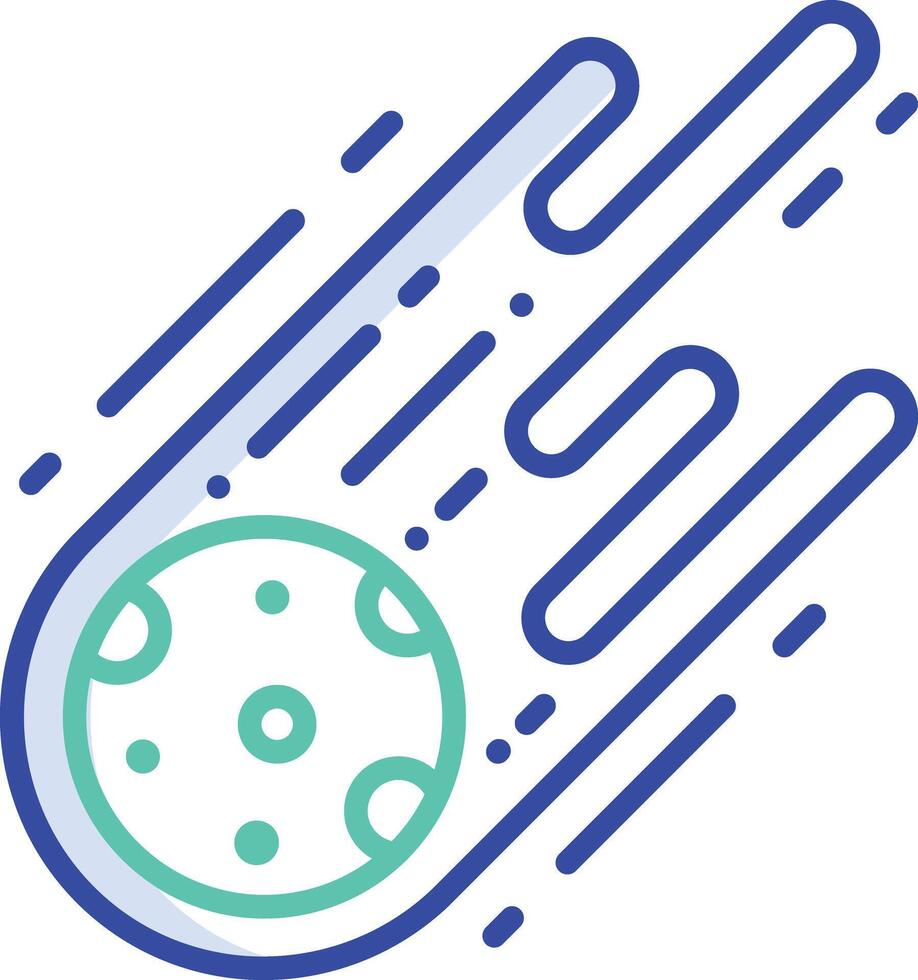 Asteroid rock outline color illustration vector