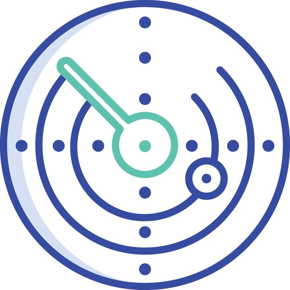 Radar system outline color illustration vector