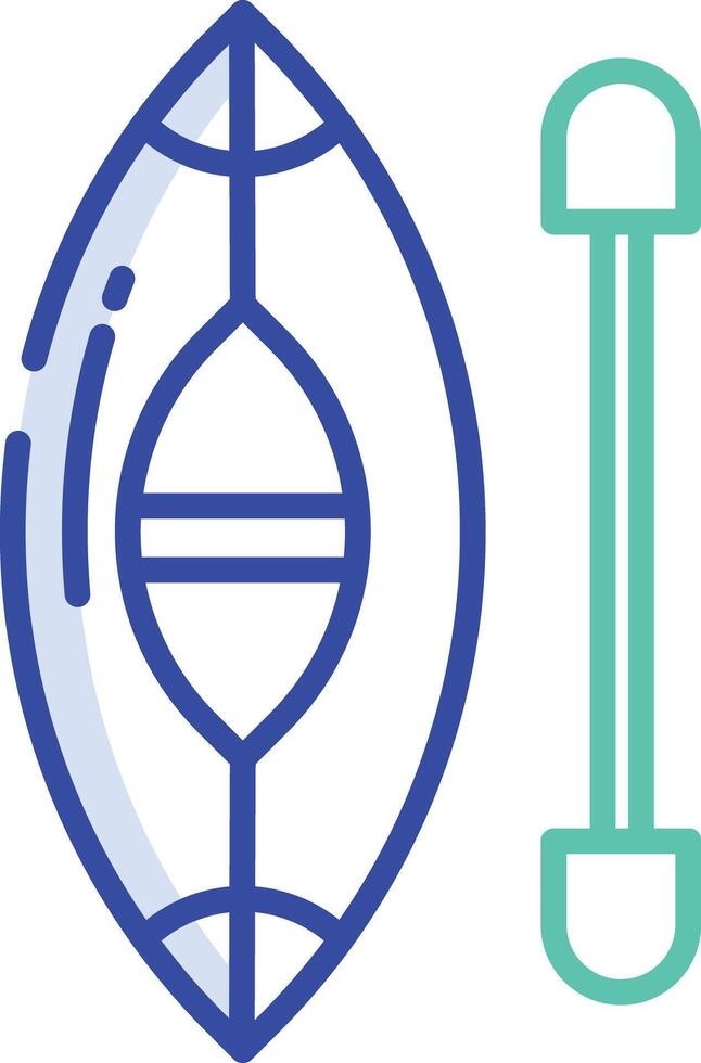 Canoe outline color illustration vector