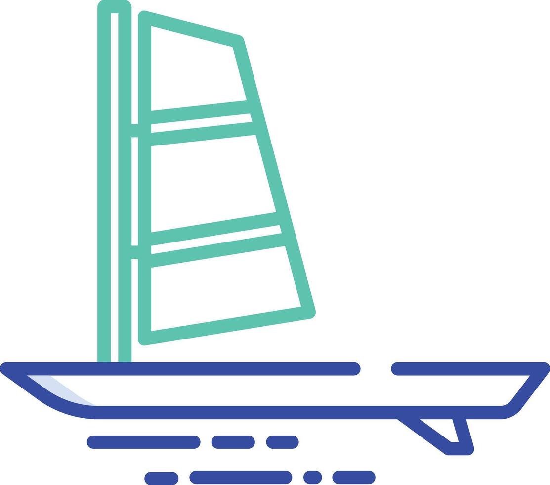 Windsurf outline color illustration vector