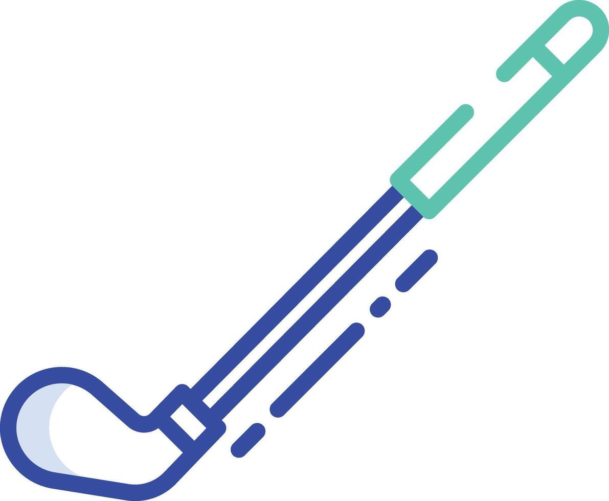 Golf Stick outline color illustration vector