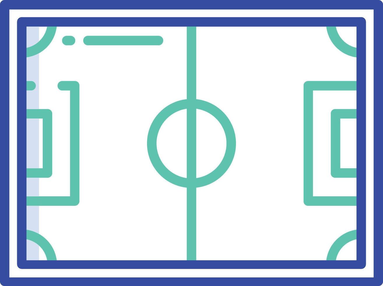Soccer Field outline color illustration vector