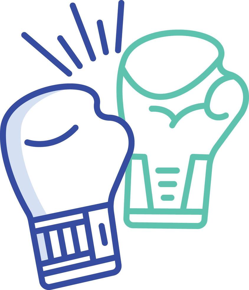 Boxing outline color illustration vector