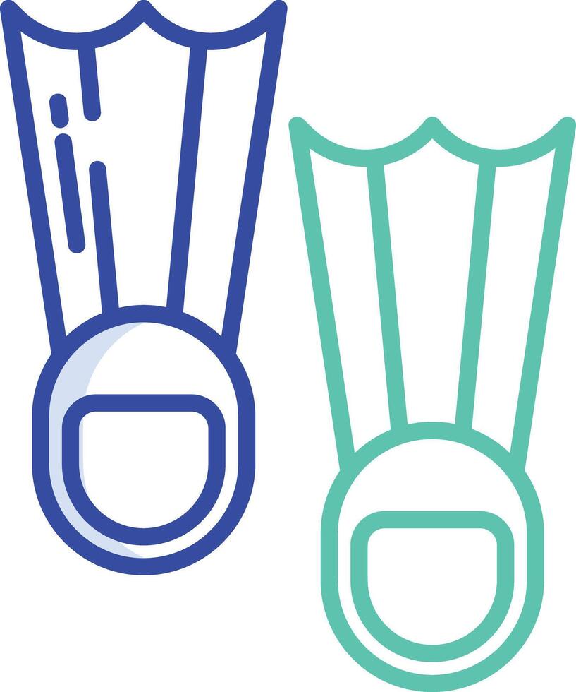 Fins outline color illustration vector