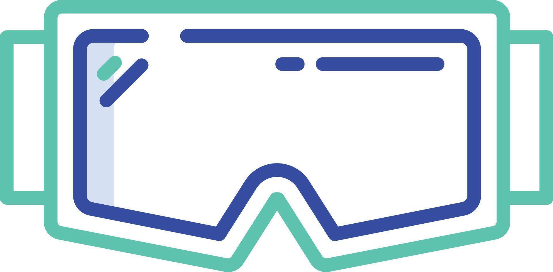 Goggles outline color illustration vector