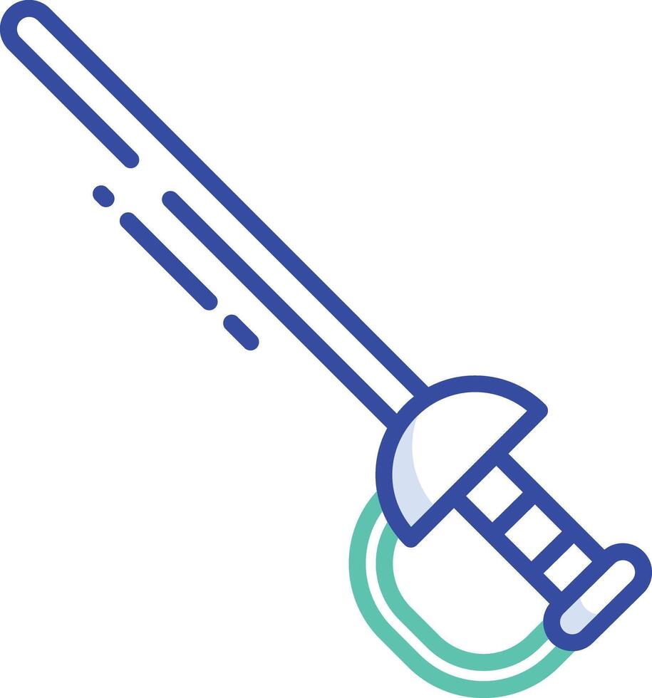 Sword outline color illustration vector