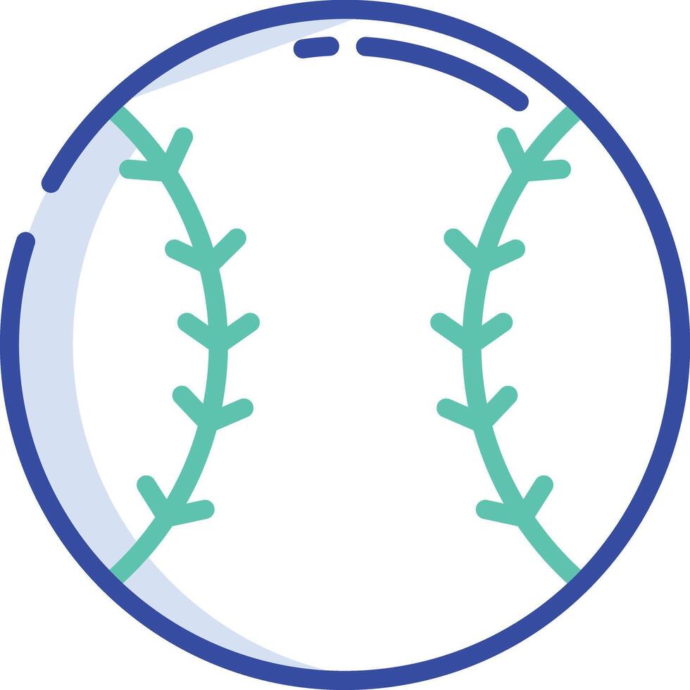 Baseball outline color illustration vector