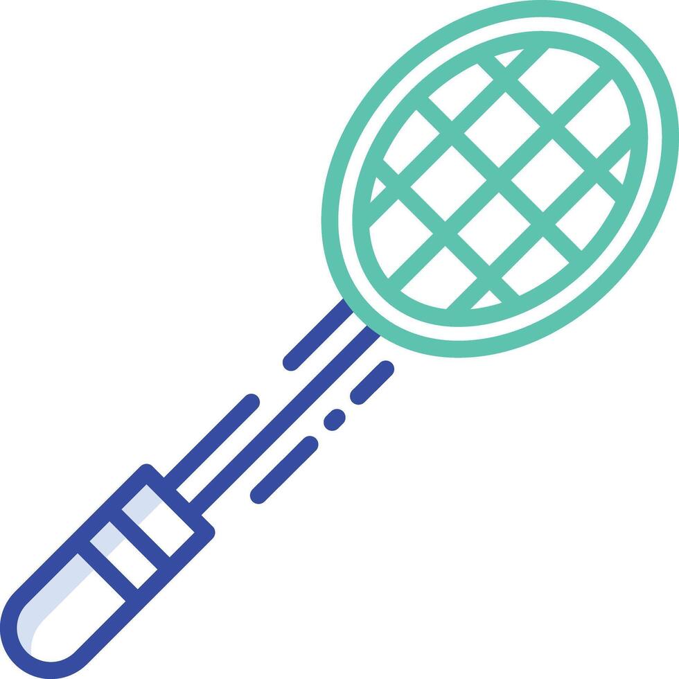 Badminton Bat outline color illustration vector