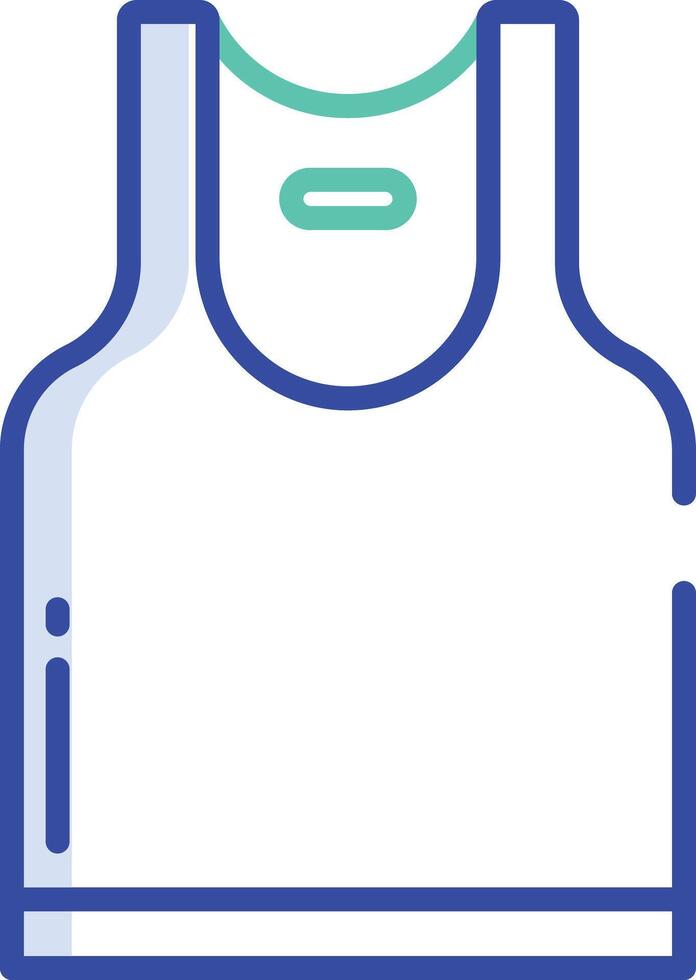 Sleeveless Shirt outline color illustration vector