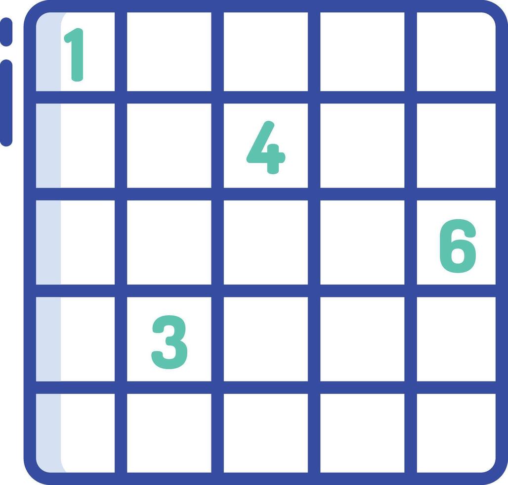 Sudoku outline color illustration vector
