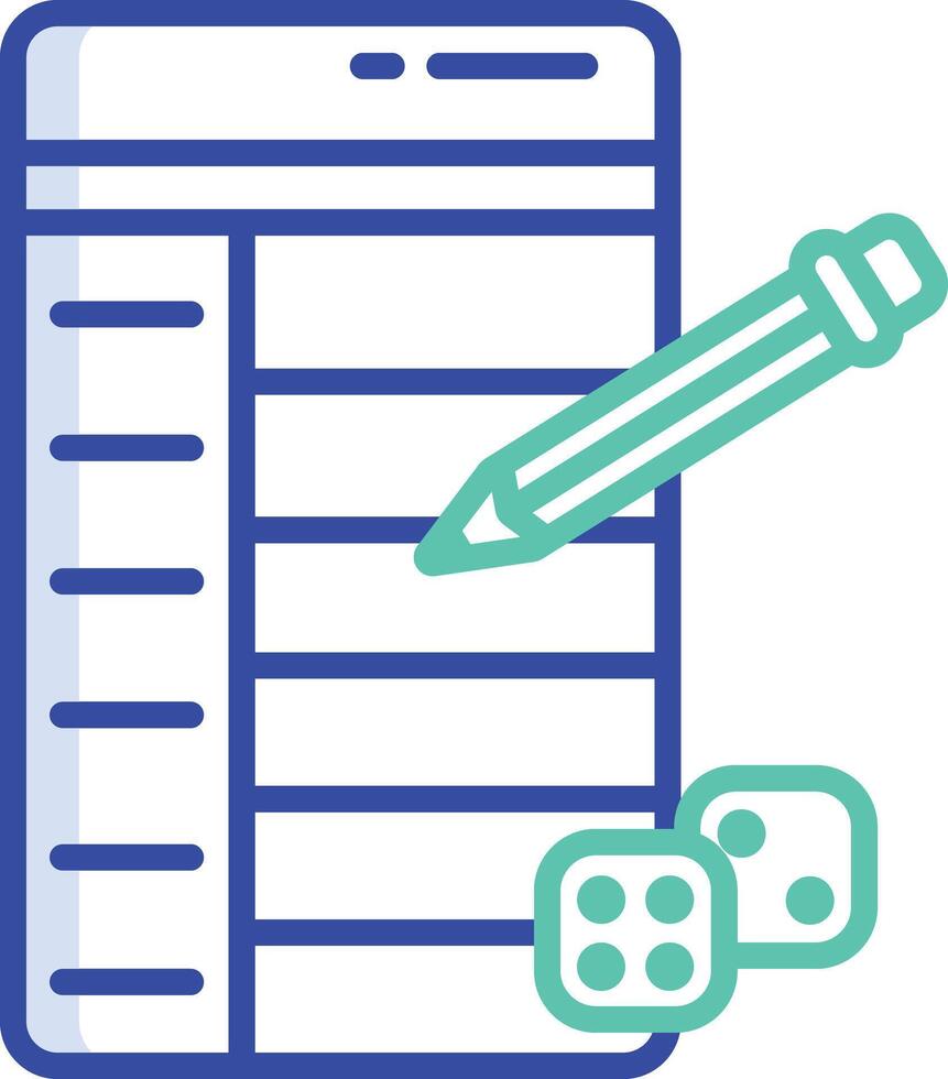 Yahtzee outline color illustration vector