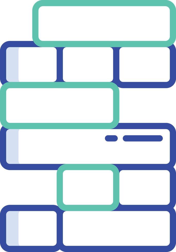 Jenga outline color illustration vector
