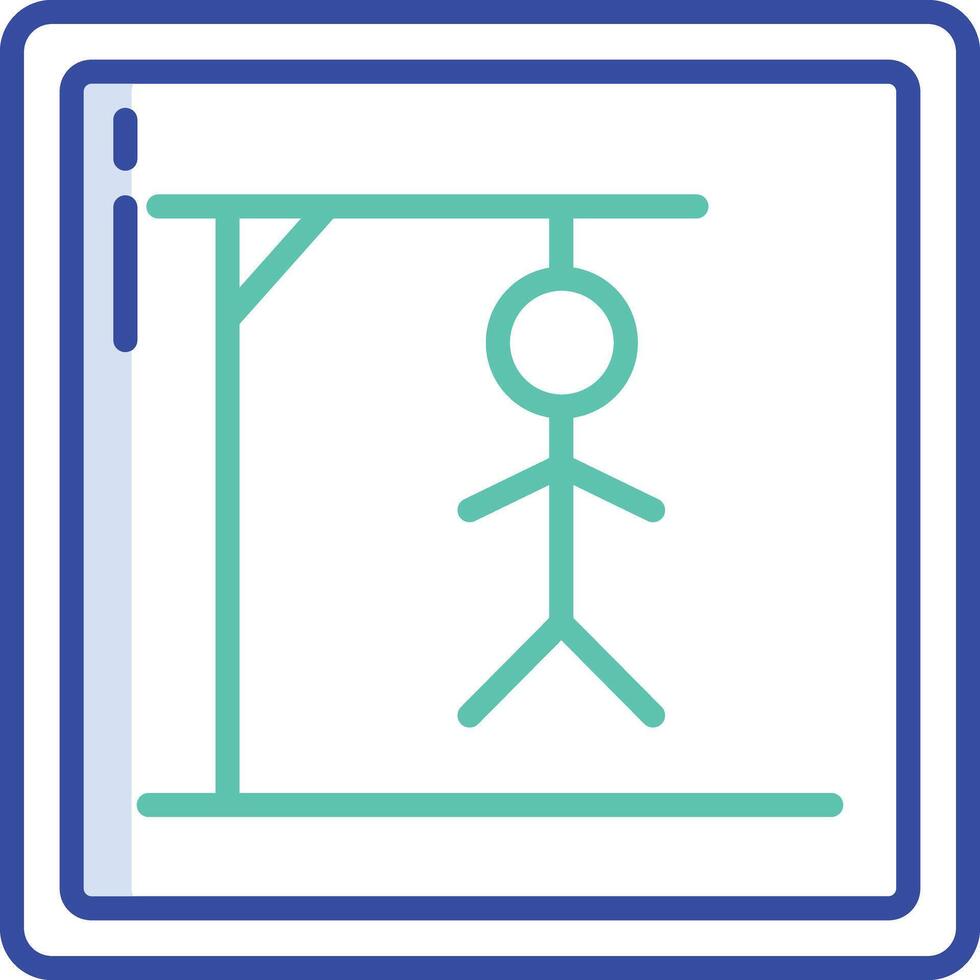 Hangman game outline color illustration vector