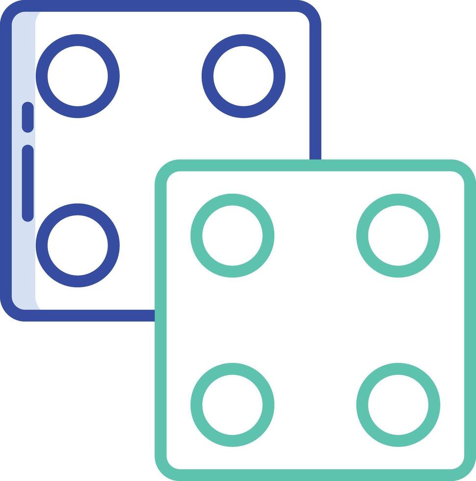 Dice outline color illustration vector