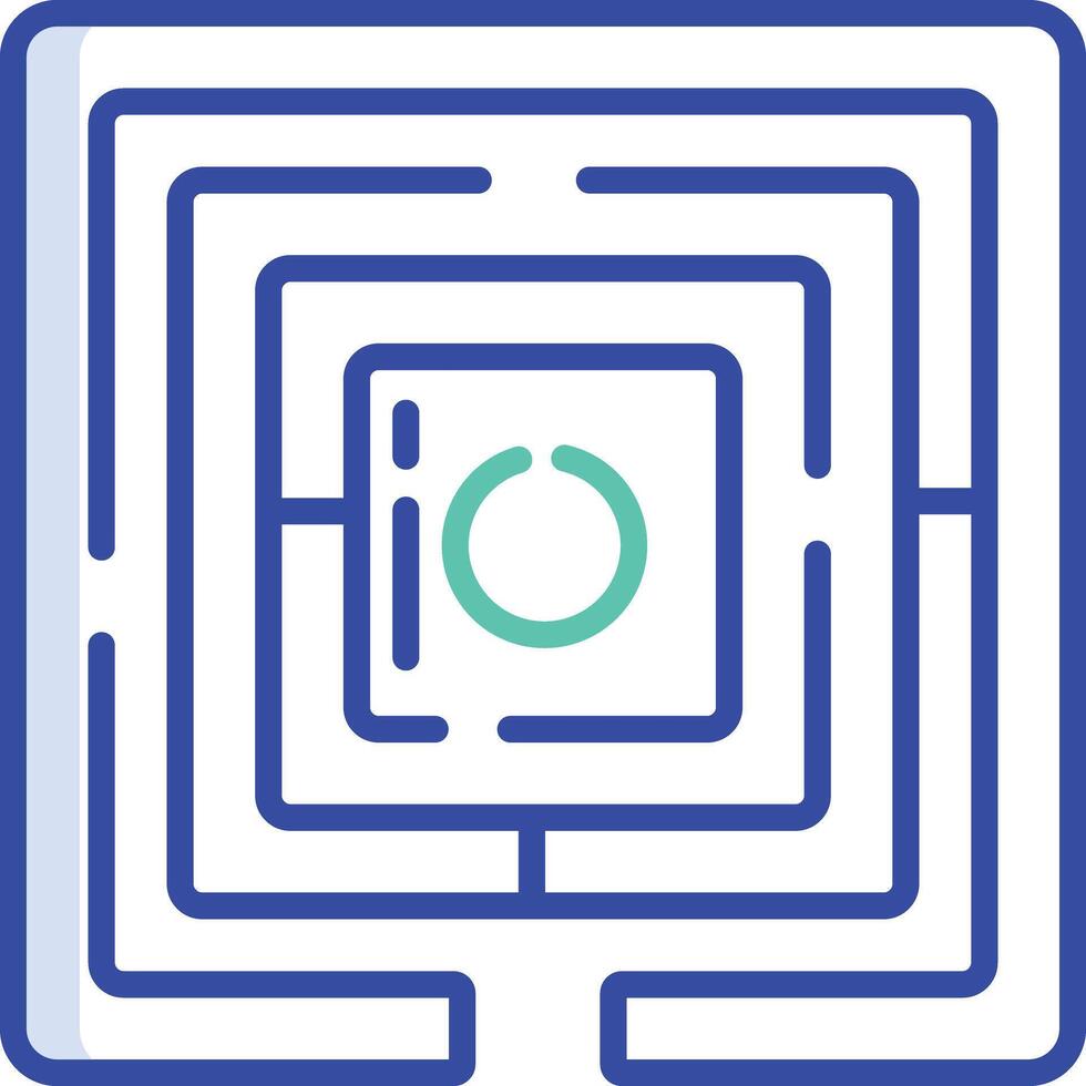 Labyrinth outline color illustration vector