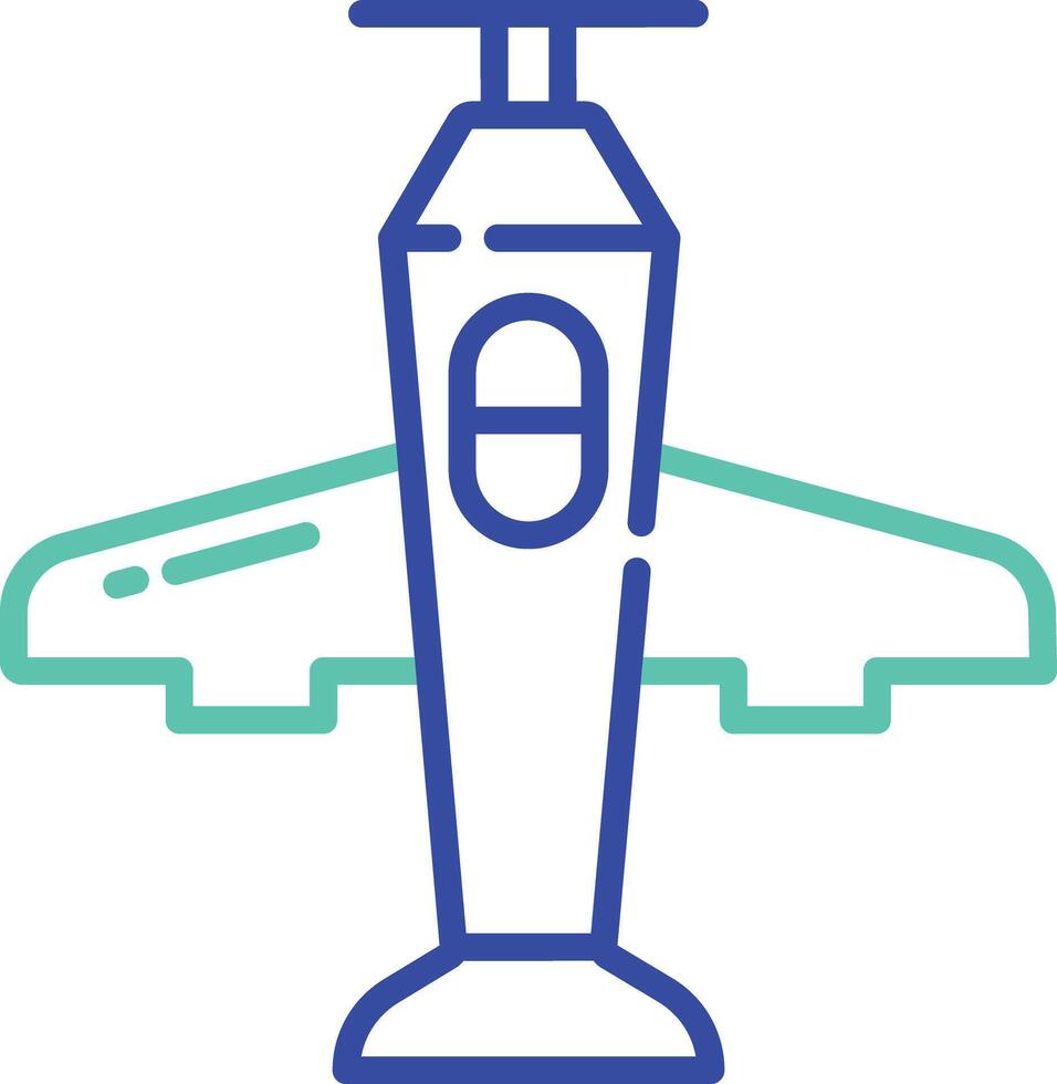Fighter outline color illustration vector