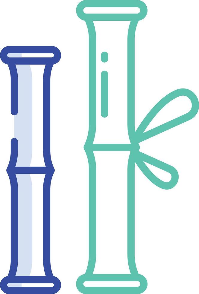 Bamboo outline color illustration vector