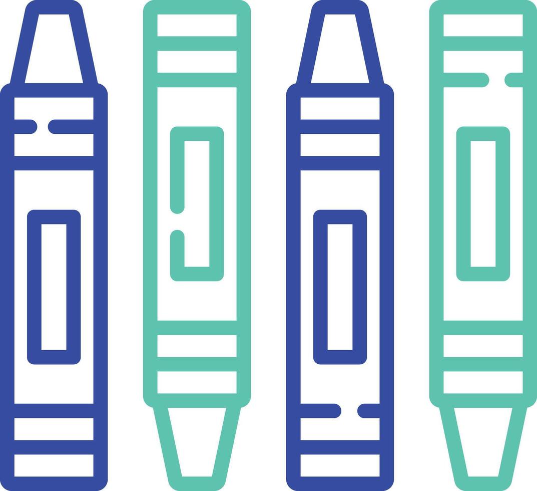 Crayons outline color illustration vector