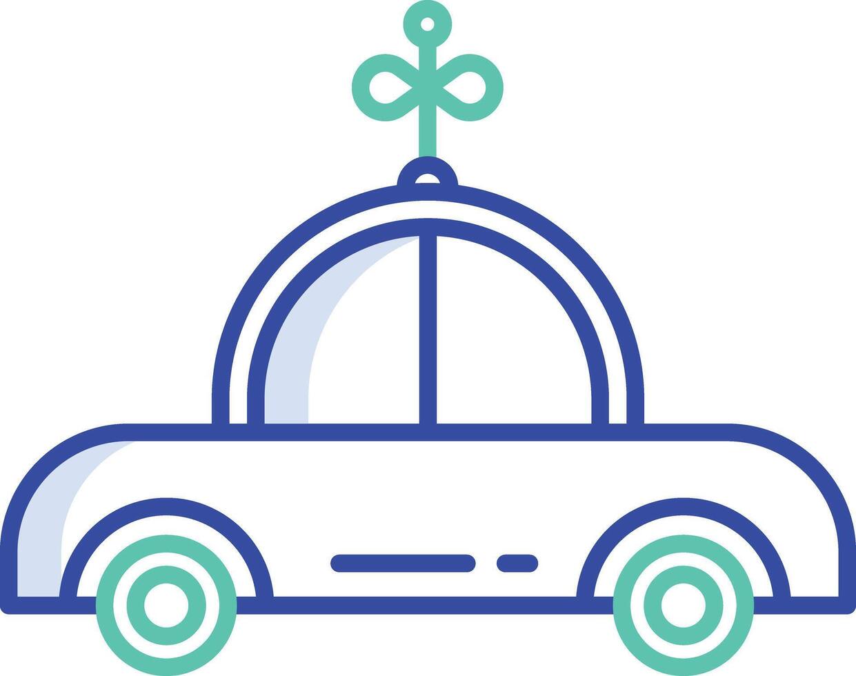 retro car toy outline color illustration vector