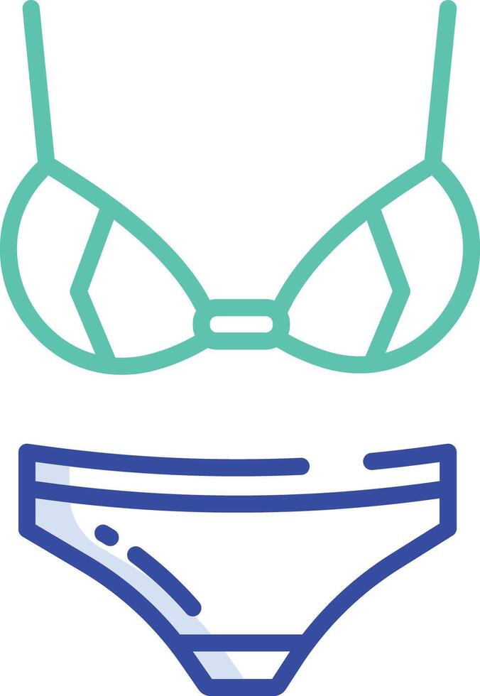 Bikini outline color illustration vector