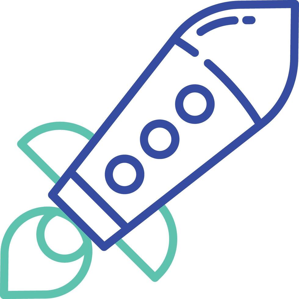 Rocket outline color illustration vector