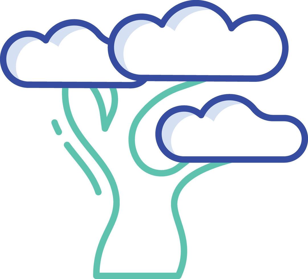 aspen tree outline color illustration vector