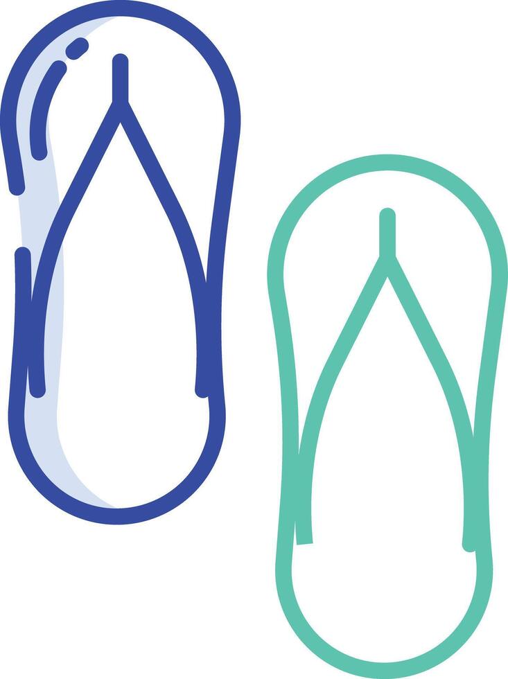 flip flop outline color illustration vector