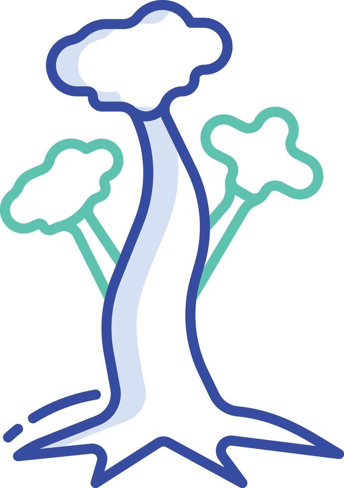 maple tree outline color illustration vector
