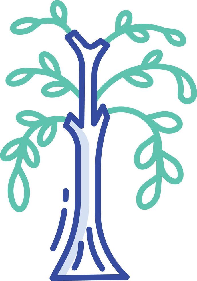 Tree outline color illustration vector