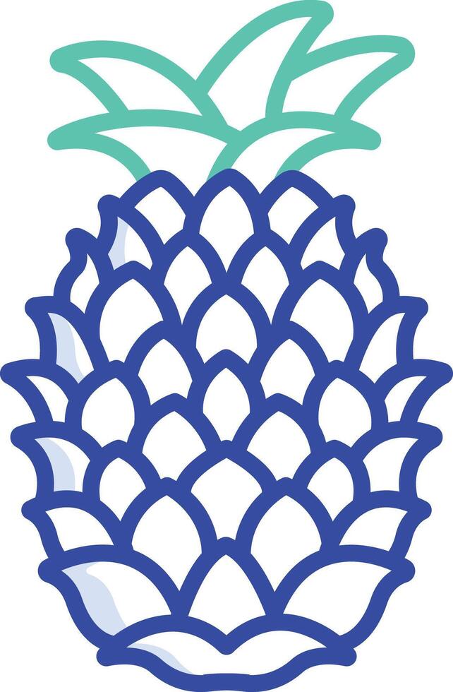 Pinaple outline color illustration vector
