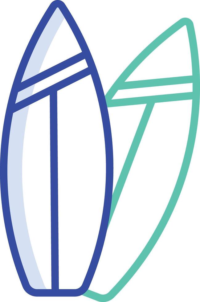 Surfing board outline color illustration vector