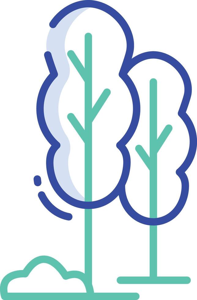 Tree outline color illustration vector