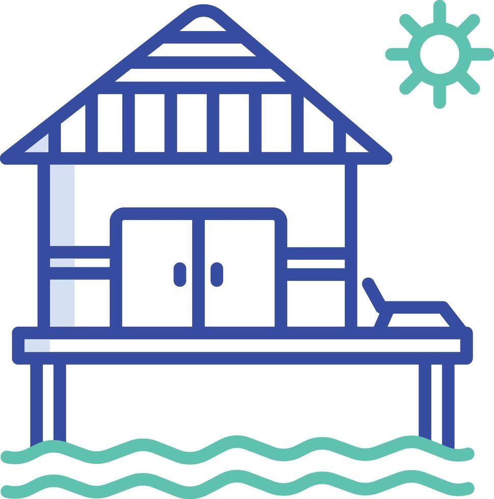 Resort outline color illustration vector