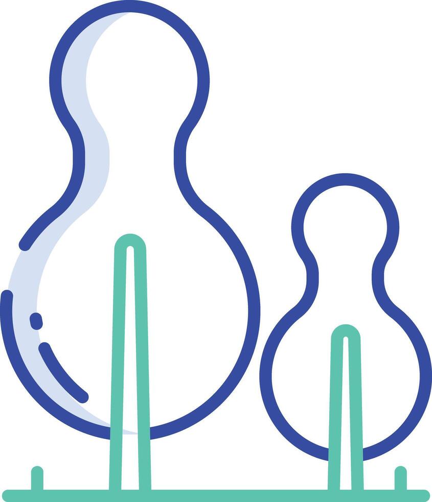 Cypress tree outline color illustration vector