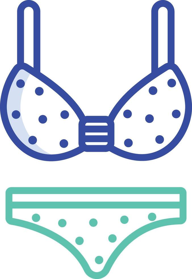 Bikini outline color illustration vector