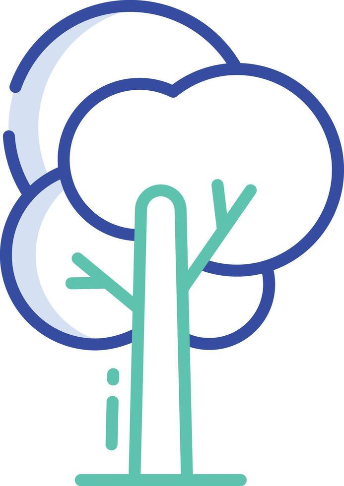 Tree outline color illustration vector