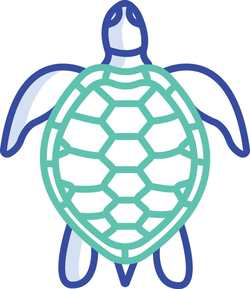 Turtle outline color illustration vector
