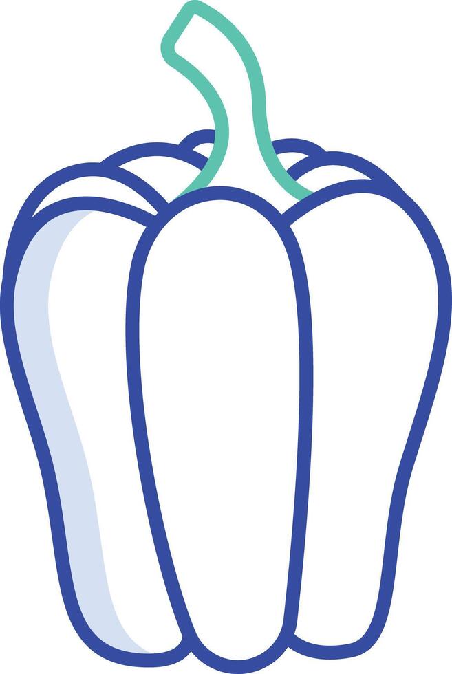 Capsicum outline color illustration vector