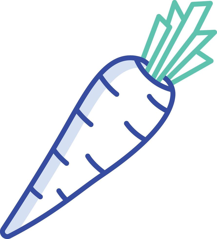 Carrot outline color illustration vector