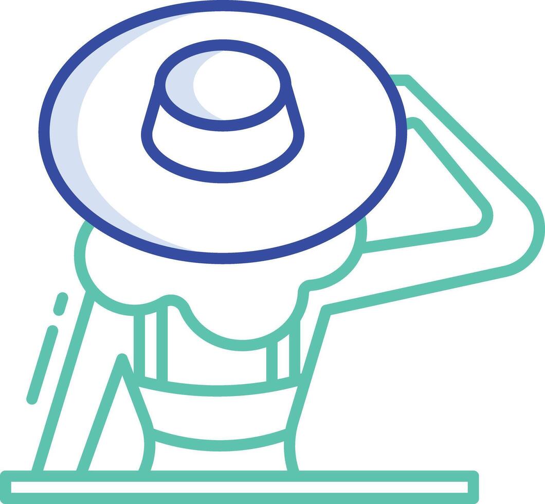Beach vacation outline color illustration vector