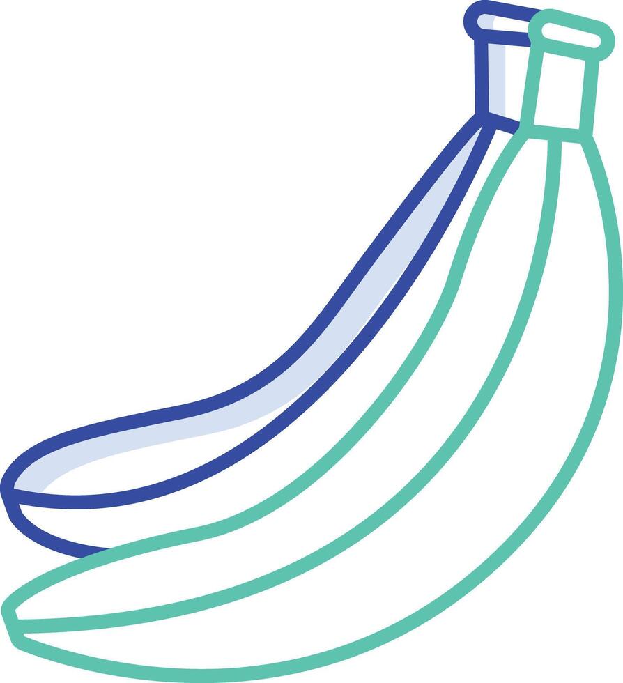 Raw Banana outline color illustration vector