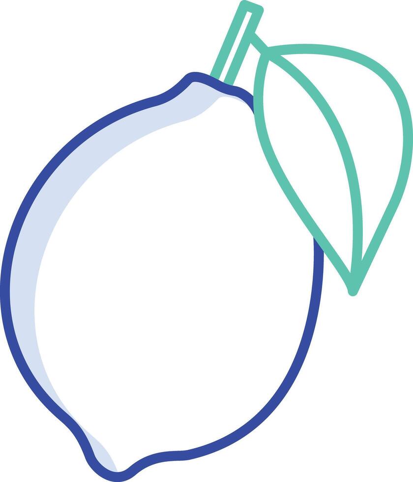 Lemon outline color illustration vector
