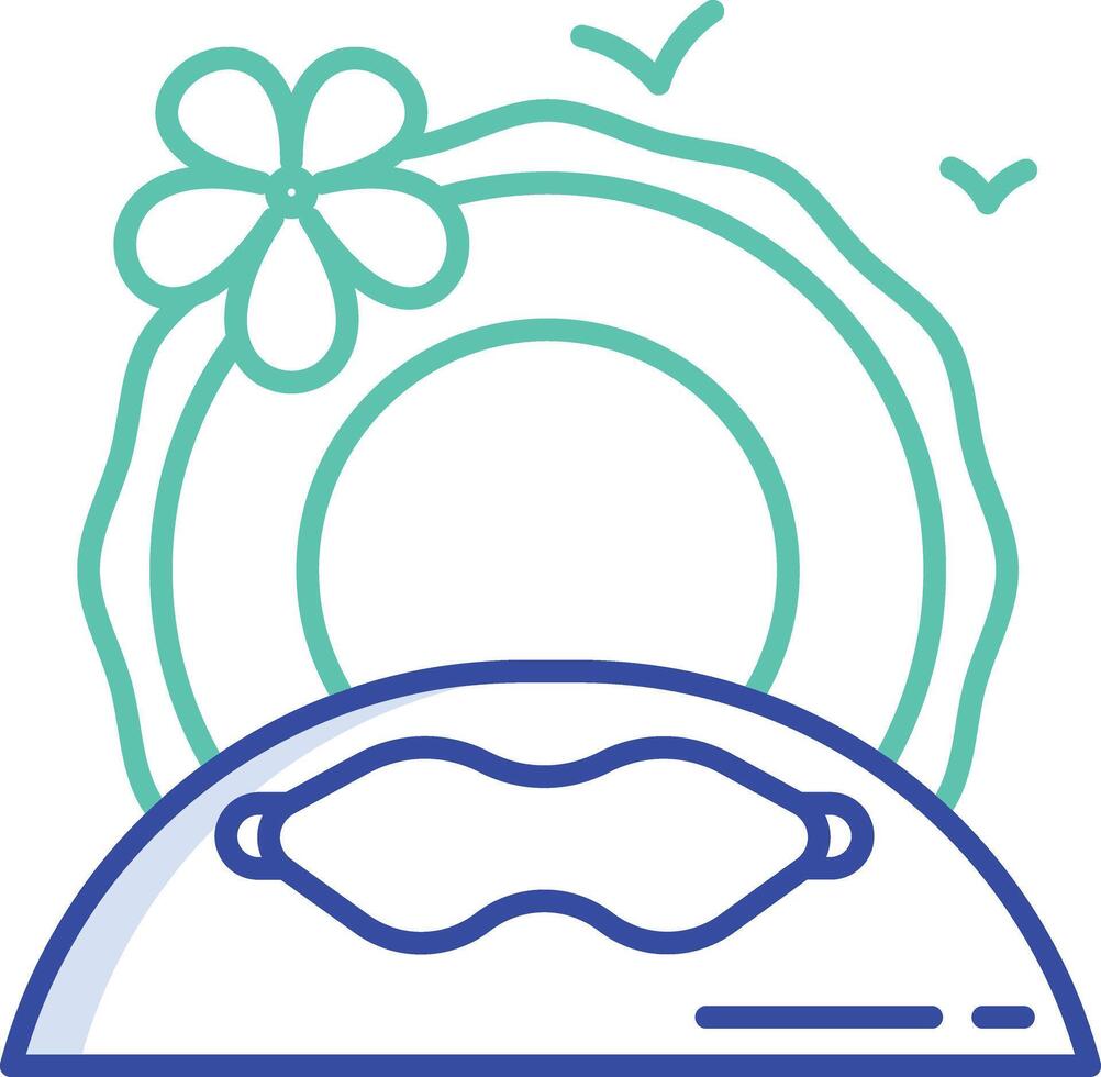 Beach time outline color illustration vector