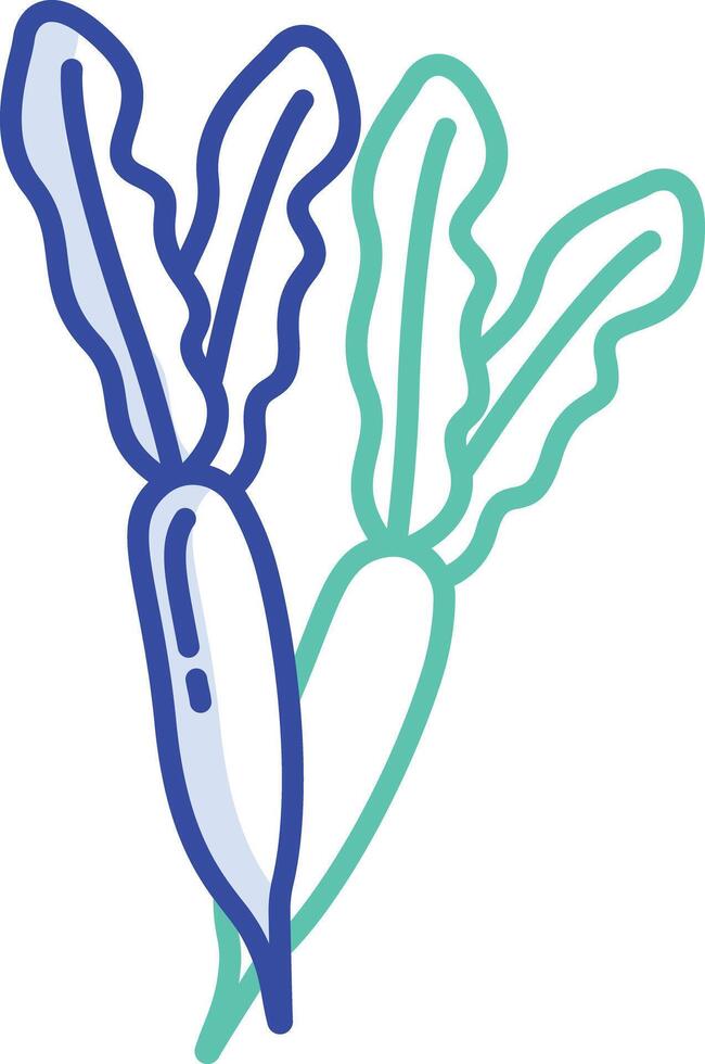 Radish outline color illustration vector