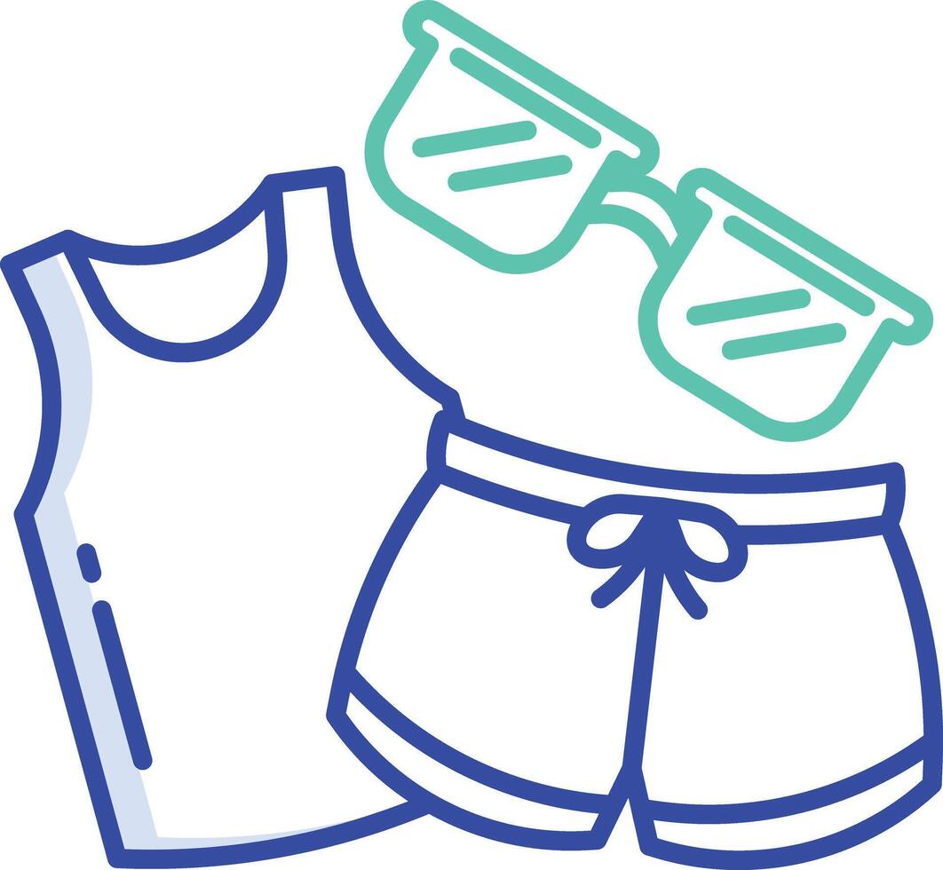 Beach party outline color illustration vector