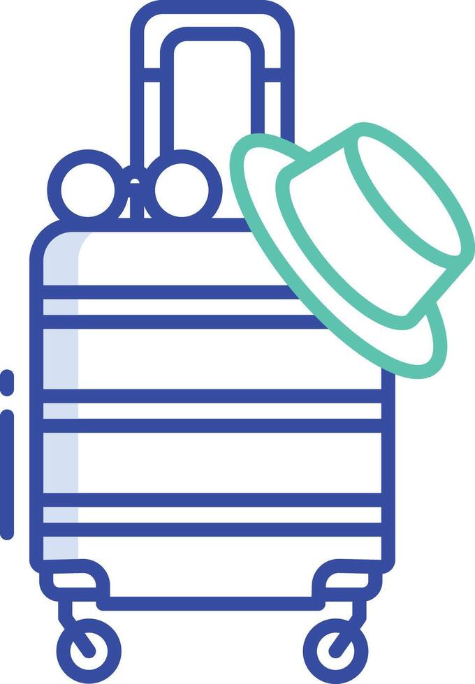 travel bag outline color illustration vector